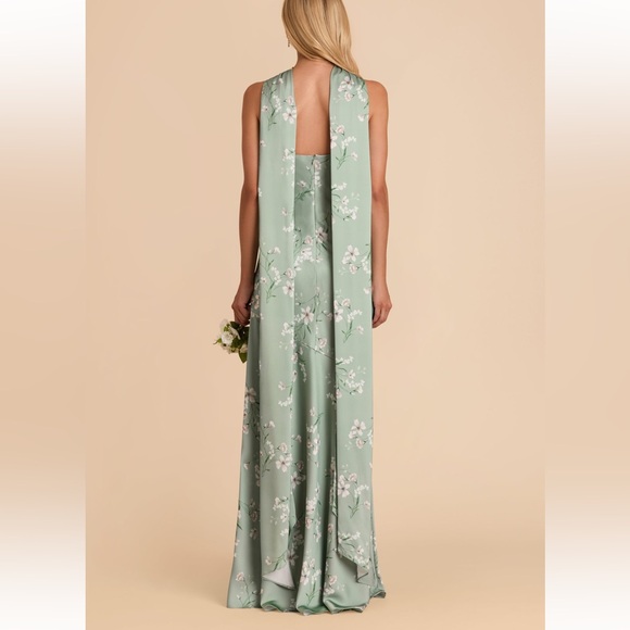 Matte Satin Sage Le Fleur Eileen Dress Birdy grey - Picture 4 of 7